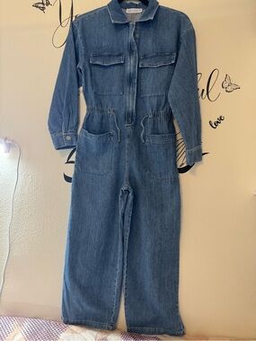 Zara Light Blue Denim Jumpsuit